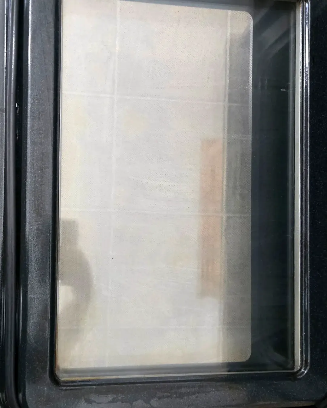 Oven door glass after cleaning