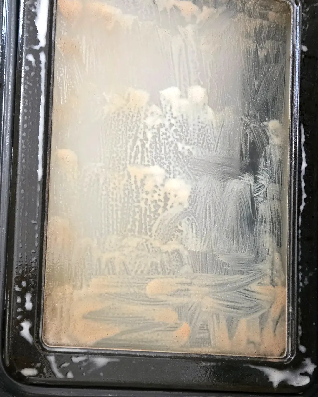 Oven door glass during cleaning